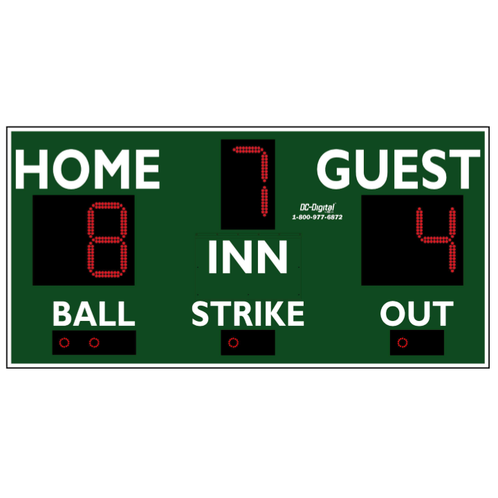 (DC-150-8x4) Baseball-Softball LED Wireless Controlled Scoreboard (OUTDOOR)