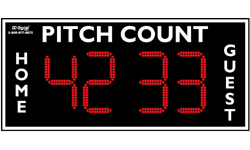 (DC-150-Pitch-W-Home-Guest) Baseball-Softball Pitch Counter, Scoreboard, 15 Inch LED Electronic Digital, RF Wireless Controls (OUTDOOR)