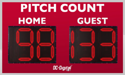 (DC-150-Pitch-W-Home-Guest) Baseball-Softball Pitch Counter, Scoreboard, 15 Inch LED Electronic Digital, RF Wireless Controls (OUTDOOR)