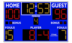 (DC-159-8x5-Fouls) Basketball-Volleyball-Wrestling LED Wireless Controlled Scoreboard with Fouls Panel (INDOOR)