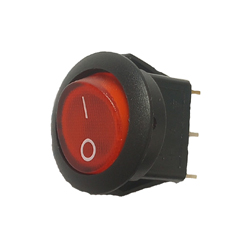 (DC-ROCKER-VPS) Varsity Red Round Rocker Power Switch